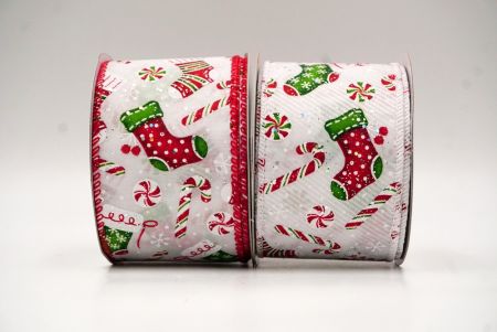 Christmas Sock, Gifts & Candy Cane Design Wired Ribbon_KF8648.KF8649.KF8650.KF8651.KF8652.KF8653 (3)